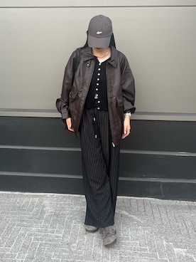 「アイテム（バックパック/リュック）」を使った、はるなさん（レディース・160cm）の秋コーディネート