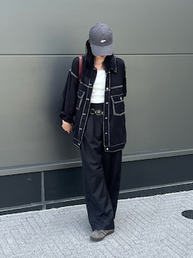 「アイテム（スラックス）」を使った、はるなさん（レディース・160cm）の夏コーディネート