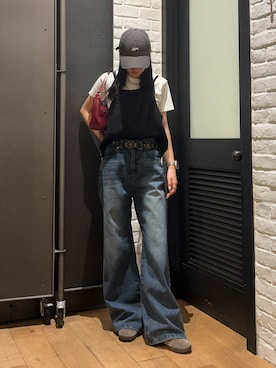 「レイヤード」｜「アイテム（キャミソール）」を使った、はるなさん（レディース・160cm）の夏コーディネート
