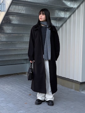 「アイテム（ステンカラーコート）」を使った、はるなさん（レディース・160cm・20代）の冬コーディネート