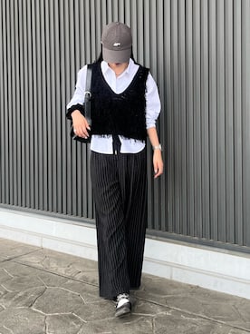 「ストライプパンツ」｜はるなさん（レディース・160cm・20代）の秋コーディネート
