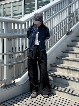 「アイテム（キャップ）」を使った、はるなさん（レディース・160cm）の夏コーディネート