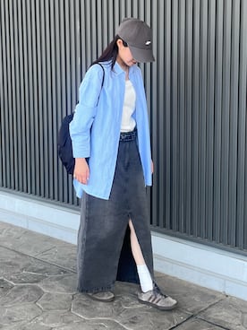「アイテム（バックパック/リュック）」を使った、はるなさん（レディース・160cm）の秋コーディネート