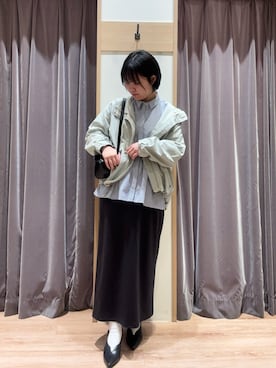 「ぺプラム」｜「アイテム（ブルゾン）」を使った、hinaさん（レディース・152cm）の冬コーディネート