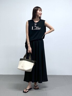 「saloon（サルーン）のアイテム（トップス）」を使った、HIRASHITA☕️さん（レディース・163cm）の夏コーディネート