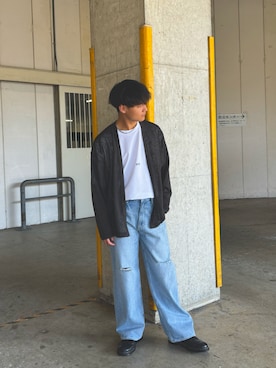 「AZUL by moussy（アズールバイマウジー）のアイテム（ジャケット/アウター）」を使った、Soraさん（メンズ・170cm）の春コーディネート