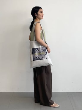 「CORSO ROMA，9（コルソローマ）の【CORSO ROMA 9】チュールパンプス（パンプス、ベージュ系）」を使った、bl_misatoさん（レディース・159cm）の春コーディネート