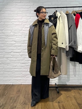 「BABYLONE（バビロン）の【多機能素材】中綿フレアコート（ナイロンジャケット）」を使った、bl_misatoさん（レディース・159cm）の冬コーディネート