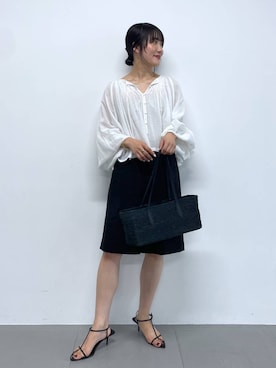 「BABYLONE（バビロン）のインドレースドッキングブラウス（シャツ/ブラウス）」を使った、bl_misatoさん（レディース・159cm）の夏コーディネート