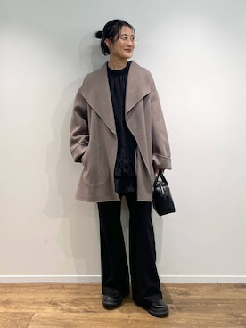 「BABYLONE（バビロン）のサイドゴアレザーブーツ（ブーツ）」を使った、bl_misatoさん（レディース・159cm）の冬コーディネート