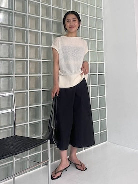 「ADD CULUMN（アドカラム）の【ADD CULUMN】FIGRE BOSTON S（ハンドバッグ、ブラック系）」を使った、bl_misatoさん（レディース・159cm）の夏コーディネート