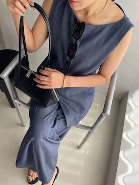 「ADD CULUMN（アドカラム）の【ADD CULUMN】FIGRE BOSTON S（ハンドバッグ、ブラック系）」を使った、bl_misatoさん（レディース・159cm）の春コーディネート