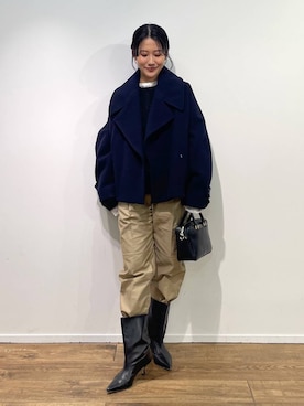 「アイテム（ピーコート）」を使った、bl_misatoさん（レディース・159cm・20代）の冬コーディネート
