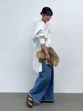 「BABYLONE（バビロン）のバレルレッグデニムパンツ（デニムパンツ）」を使った、bl_misatoさん（レディース・159cm・20代）の春コーディネート