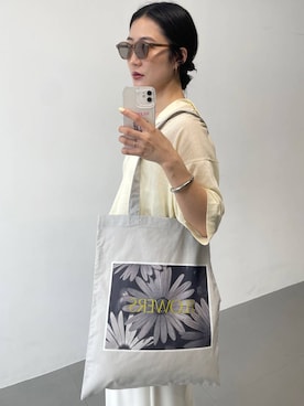 「BABYLONE（バビロン）のパット付きキャミ（キャミソール、ホワイト系）」を使った、bl_misatoさん（レディース・159cm）の春コーディネート