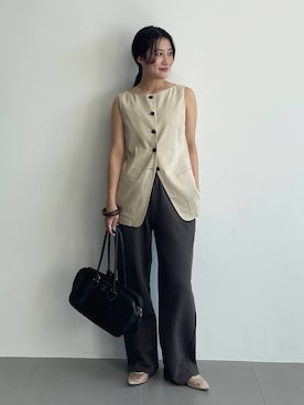 「CORSO ROMA，9（コルソローマ）の【CORSO ROMA 9】チュールパンプス（パンプス、ベージュ系）」を使った、bl_misatoさん（レディース・159cm）の春コーディネート