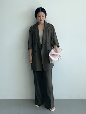 「BABYLONE（バビロン）のチュールリブタンクトップ（タンクトップ、ベージュ系）」を使った、bl_misatoさん（レディース・159cm）の春コーディネート