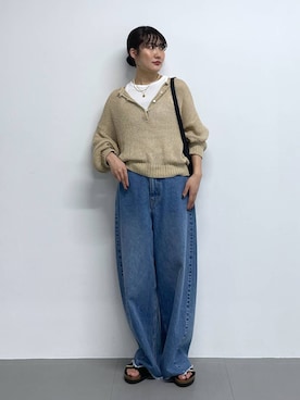 「BABYLONE（バビロン）のバレルレッグデニムパンツ（デニムパンツ）」を使った、bl_misatoさん（レディース・159cm・20代）の春コーディネート