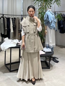 「CORSO ROMA，9（コルソローマ）の【CORSO ROMA 9】チュールパンプス（パンプス、ブラック系）」を使った、bl_misatoさん（レディース・159cm）の春コーディネート