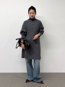 「BABYLONE（バビロン）の【HENRI EN VARGO】レオパードフラット（パンプス、ブラウン系）」を使った、bl_misatoさん（レディース・159cm）の秋コーディネート