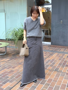 「BABYLONE（バビロン）のカツラギロングスカート（スカート）」を使った、bl_misatoさん（レディース・159cm）の夏コーディネート