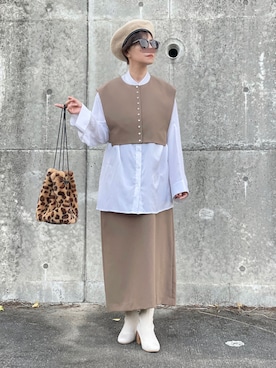 「AmbreNeige」｜𝑴𝒂さん（レディース・160cm）の秋コーディネート