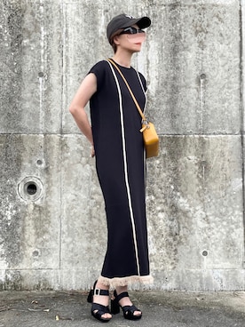 「SENSE OF PLACE by URBAN RESEAR」｜「アイテム（帽子）」を使った、𝑴𝒂さん（レディース・160cm）の夏コーディネート