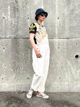 「アニエスベー」｜「アイテム（サロペット/オーバーオール）」を使った、𝑴𝒂さん（レディース・160cm）の夏コーディネート
