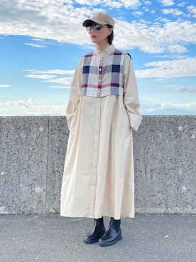 「RODE SKO」｜「アイテム（キャップ）」を使った、𝑴𝒂さん（レディース・160cm）の秋コーディネート