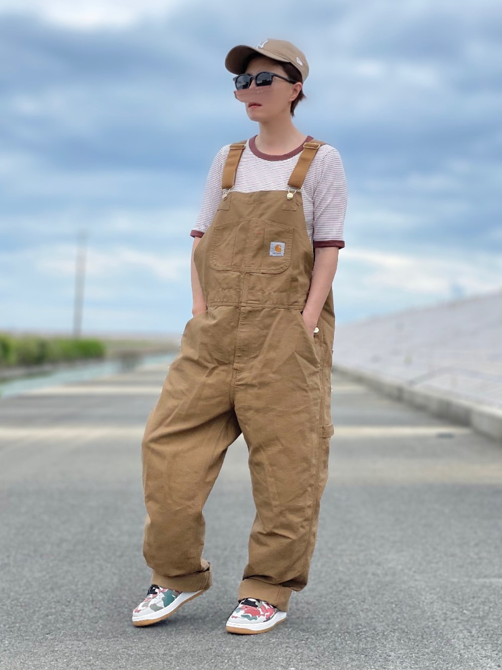 Carhartt Miss サロペット ベージュ Mサイズ 𝑴𝒂｜Carharttのサロペット/オーバーオールを使った
