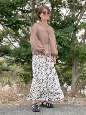 「AmbreNeige」｜「アイテム（サンダル）」を使った、𝑴𝒂さん（レディース・160cm）の夏コーディネート