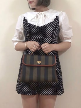 「フレンチガーリー」｜「アイテム（オールインワン・サロペット）」を使った、✿ m ✿さん（レディース・167cm）の夏コーディネート
