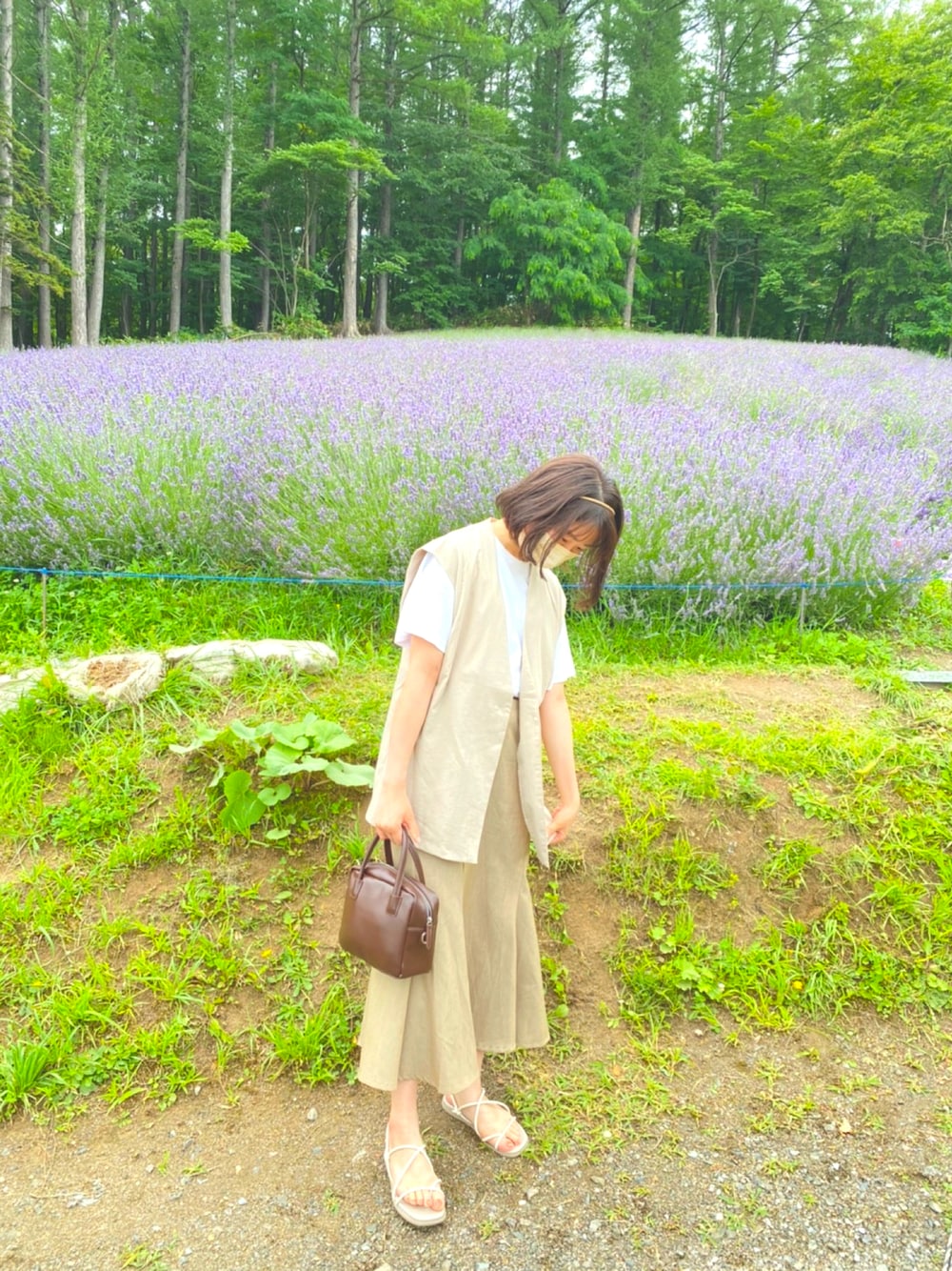 「淡色コーデ、休日コーデ、Kastane、LAKOLE、UNIQLO、AmbreNeige、夏コーデ」｜「UNIQLOのアイテム（サンダル、ホワイト系）」を使った、shiromarurunさん（レディース・163cm）の夏コーディネートの1枚目の写真