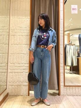 「ミッキーT」｜「アイテム（アクセサリー）」を使った、かりんこさん（レディース・170cm）の夏コーディネート