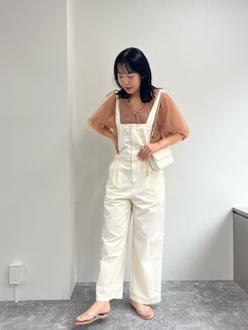 「fredy emue（フレディエミュ）のアイテム（サロペット/オーバーオール）」を使った、かりんこさん（レディース・170cm）の夏コーディネート