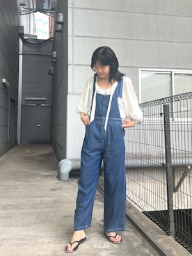 「fredy emue（フレディエミュ）のアイテム（サロペット/オーバーオール）」を使った、かりんこさん（レディース・170cm）の夏コーディネート