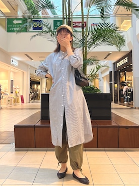 「春服デビュー宣言」｜「アイテム（シャツワンピース）」を使った、かりんこさん（レディース・170cm）の春コーディネート