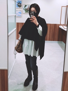 「JUSGLITTY（ジャスグリッティー）のアイテム（パンツ）」を使った、サトさん（レディース・165cm）の冬コーディネート