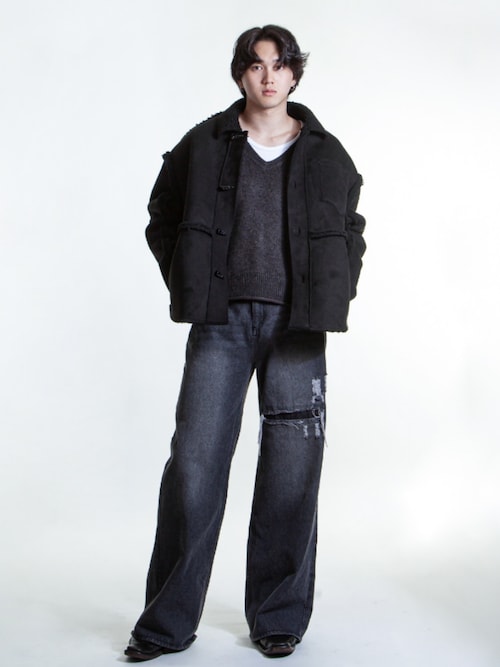 セール】【White Line】 オーバーサイズ ムートン ジャケット