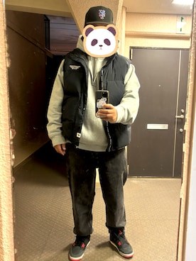 「アイテム（ダウンベスト）」を使った、almahirokiさん（メンズ・181cm）の秋コーディネート