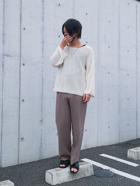 「classicalelf（クラシカルエルフ）のアイテム（スラックス）」を使った、不二家さん（メンズ・169cm）の夏コーディネート