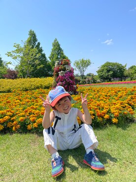 「こども ビームス（コドモビームス）のアイテム（帽子）」を使った、kanako0304さん（キッズ・100cm）の夏コーディネート