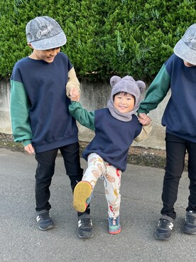 「Mini Rodini（ミニロディーニ）のアイテム（パンツ）」を使った、kanako0304さん（キッズ・128cm）の秋コーディネート