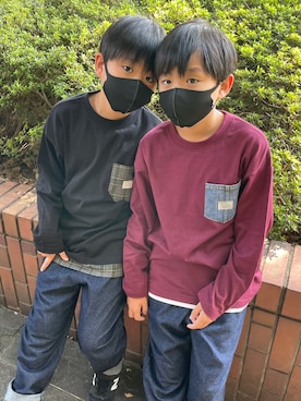 「GLAZOS（グラソス）のアイテム（トップス）」を使った、kanako0304さん（キッズ・128cm）の秋コーディネート