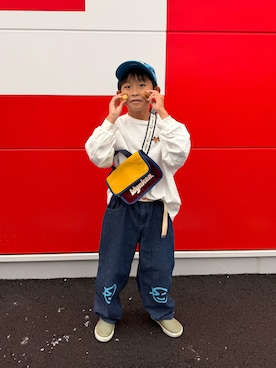 「アイテム（バックパック/リュック）」を使った、kanako0304さん（キッズ・120cm）の秋コーディネート