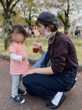 「WEGO（ウィゴー）のアイテム（バレエシューズ）」を使った、こままこ。さん（レディース・158cm）の冬コーディネート