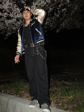 「schott（ショット）のアイテム（ジャケット/アウター）」を使った、しょ🐶さん（メンズ・173cm）の春コーディネート