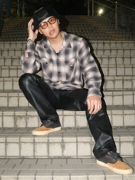 「アイテム（キャスケット）」を使った、しょ🐶さん（メンズ・173cm）の秋コーディネート