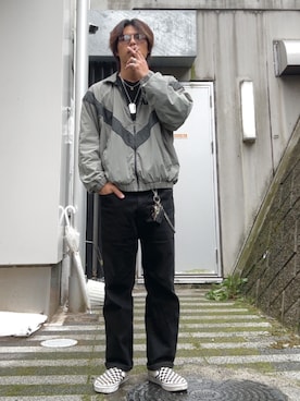「アイテム（スリッポン）」を使った、しょ🐶さん（メンズ・173cm）の秋コーディネート