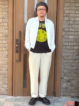「セットアップ」｜「アイテム（ブルゾン）」を使った、SHINさん（メンズ・184cm）の夏コーディネート